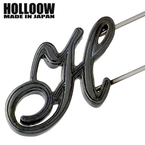 HOLLOOW(ホロウ) H ロゴ シルバー ピンブローチ ブラック