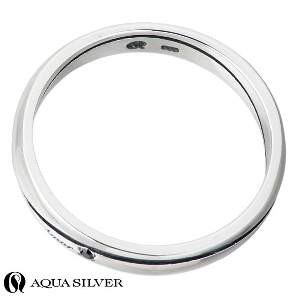 AQUA SILVER(アクアシルバー) Heart ブラックダイヤモンド シルバー リング メンズ 指輪 13～21号