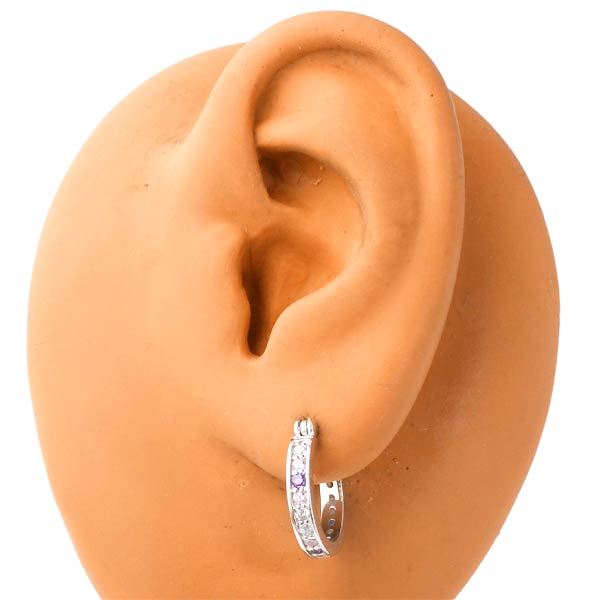 AQUA FORTIS(アクアフォーティス) カラーキュービック シルバー ピアス フープタイプ メンズ 1個売り 片耳用