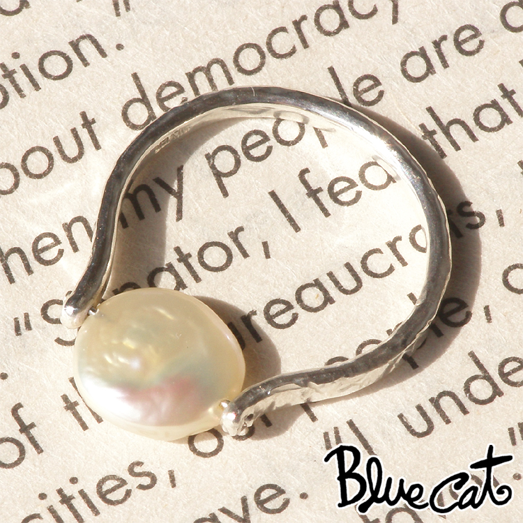 ブルーキャット コイン パール シルバー リング 指輪 9号~17号 一粒 淡水パール シルバー925 レディース アクセサリー SRV466-1567<br>Blue Cat ブランド 天然素材