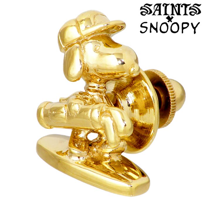 SAINTS x SNOOPY【セインツ】スヌーピー ゴルフ シルバー ピンバッチ メンズ レディース ゴールド ブローチ