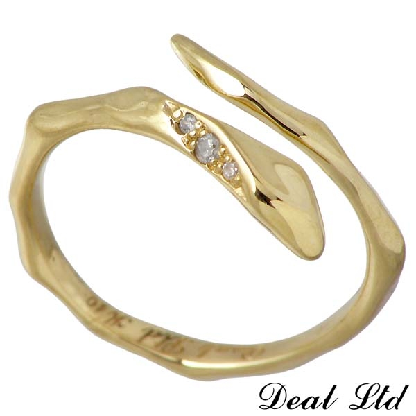 DEAL LTD(ディール エルティーディー)LINE SNAKE RING W/S K10 ゴールド リング ダイヤモンド スネーク ヘビ 指輪 7号～19号