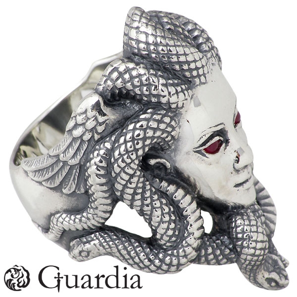 Guardia(ガルディア) Medusa メドゥーサ シルバー リング ルビー K18 ...