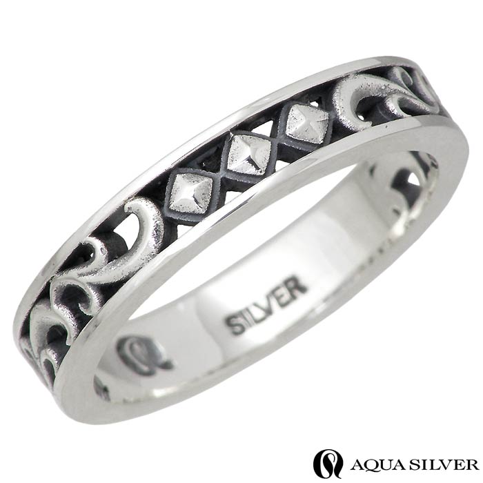 アクアシルバー AQUA SILVER シルバー リング 指輪 アラベスク メンズ 11～21号