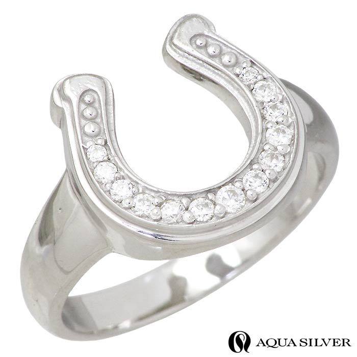 アクアシルバー AQUA SILVER シルバー リング 指輪 ホースシュー 馬蹄 キュービック レディース 7～13号