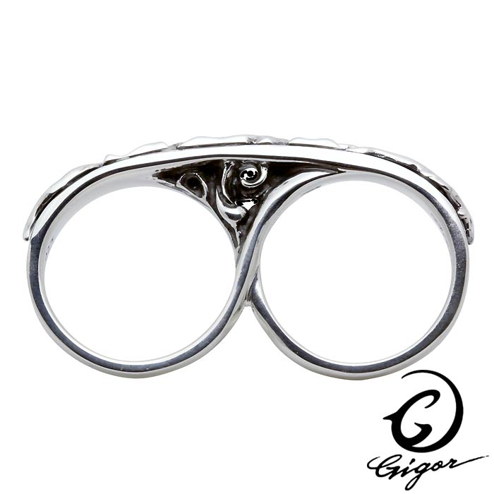 GIGOR【ジゴロウ】シルバー リング 指輪 ダブルフレッジ メンズ レディース 唐草 5～20号 G-DIAN series