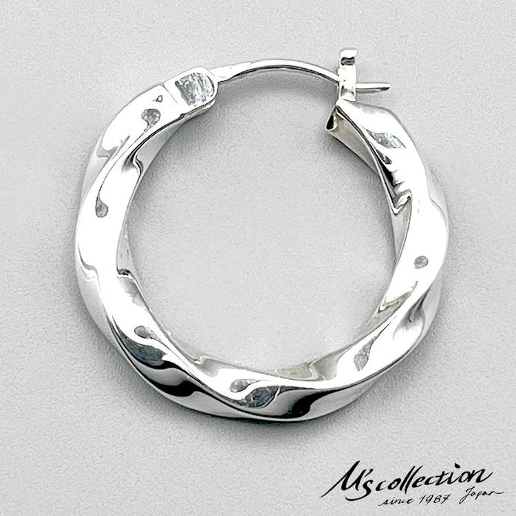 エムズコレクション M's collection シルバー フープ ピアス メンズ 片耳用 FINE TWIST WIRE HOOP PIERCE M FE-011