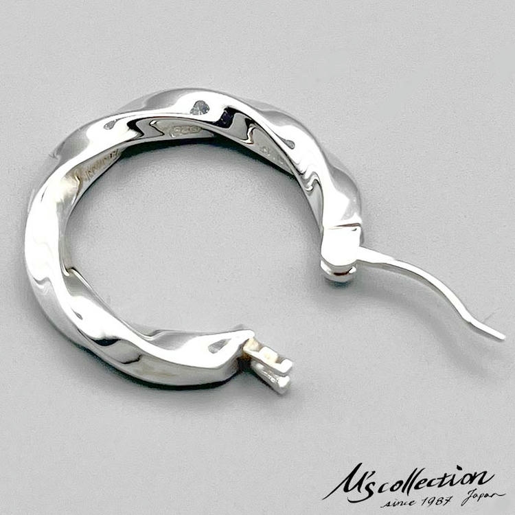 エムズコレクション M's collection シルバー フープ ピアス メンズ 片耳用 FINE TWIST WIRE HOOP PIERCE M FE-011