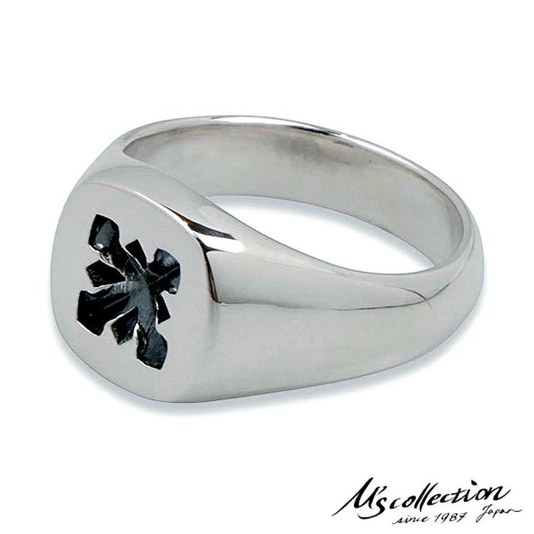 エムズコレクション M's collection シルバー リング 指輪 13号~21号 TRIPLE X STUDS SEAL RING XR-040