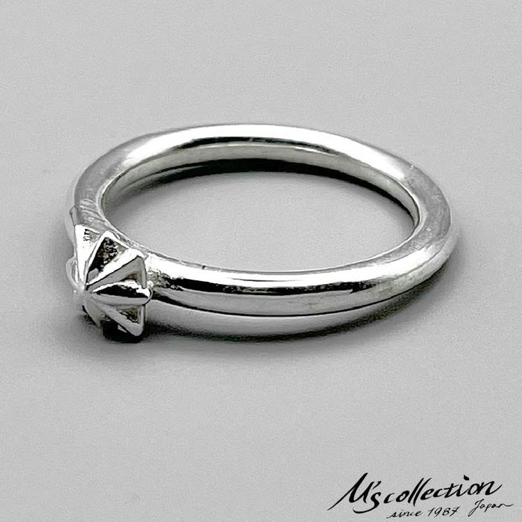 エムズコレクション M's collection シルバー リング 指輪 1号~20号 TRIPLE X STUDS SOLITIRE RING XR-049