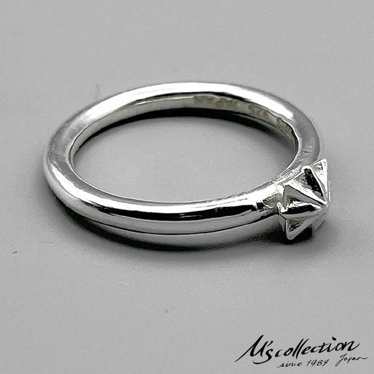 エムズコレクション M's collection シルバー リング 指輪 1号~20号 TRIPLE X STUDS SOLITIRE RING XR-049