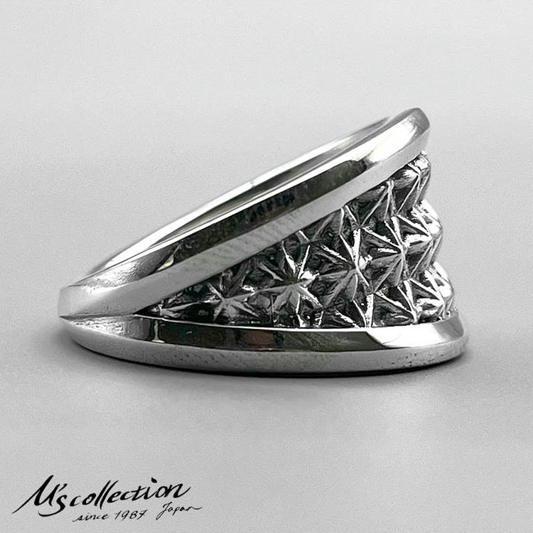 エムズコレクション M's collection シルバー リング 指輪 14号~30号 TRIPLE X STUDS V BAND RING XR-052