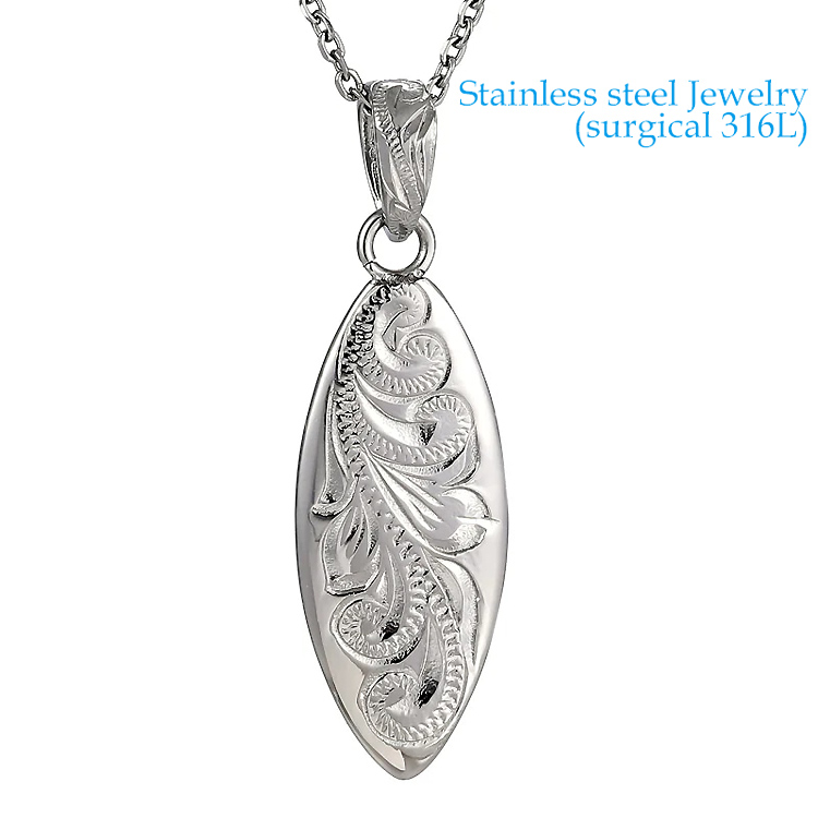 ハワイアンジュエリー リバーシブル サーフボード ペンダント サージカルステンレス316L 金属アレルギーフリー 記念日 医療用ステンレス製 GPSS1387