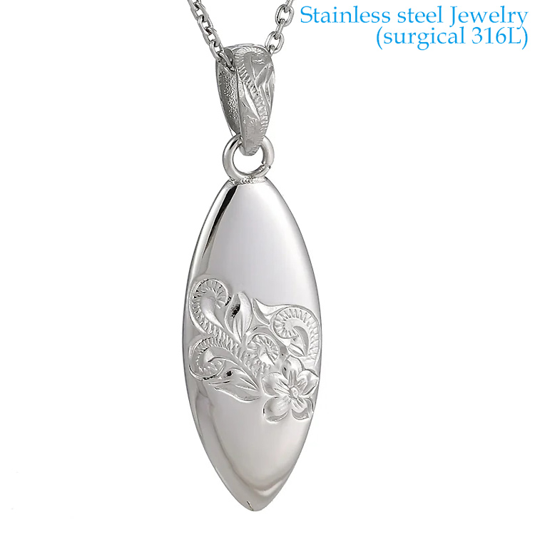 ハワイアンジュエリー リバーシブル サーフボード ペンダント サージカルステンレス316L 金属アレルギーフリー 記念日 医療用ステンレス製 GPSS1387