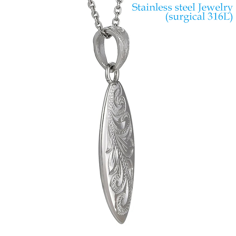 ハワイアンジュエリー リバーシブル サーフボード ペンダント サージカルステンレス316L 金属アレルギーフリー 記念日 医療用ステンレス製 GPSS1387