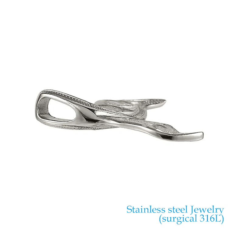 ハワイアンジュエリー カーブド ホエールテール ペンダント L サージカルステンレス316L 金属アレルギーフリー 記念日 医療用ステンレス製 GPSS1613