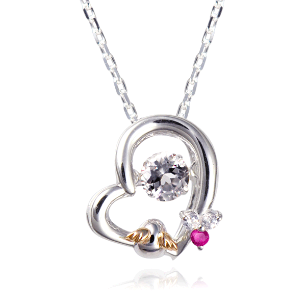 天使の卵 Tenshi no Tamago Twinkle Heart 心を揺らす煌めきハート ダンシングストーン シルバー ネックレス レディース ハート tenshi-185CZWEB