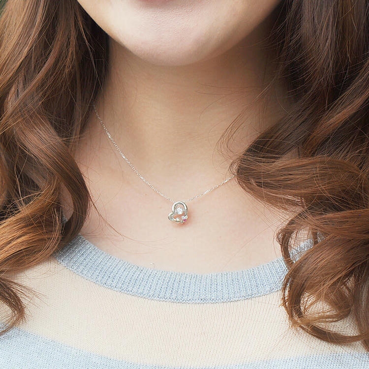 天使の卵 Tenshi no Tamago Twinkle Heart 心を揺らす煌めきハート ダンシングストーン シルバー ネックレス レディース ハート tenshi-185CZWEB