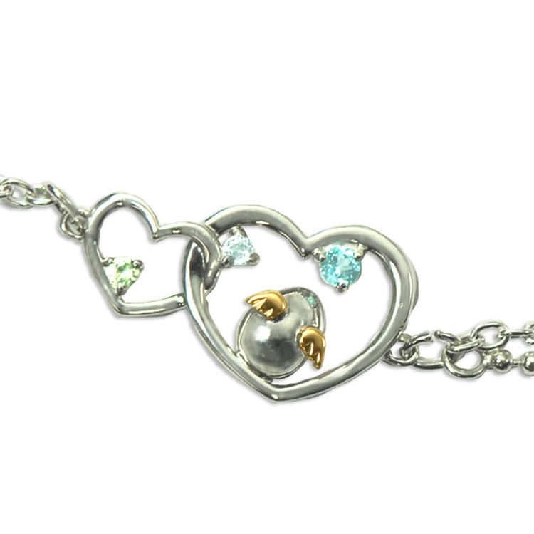 天使の卵 Tenshi no Tamago ダブル ハート シルバー ブレスレット tenshi-5115WEB