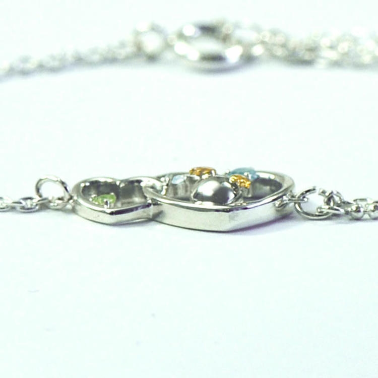 天使の卵 Tenshi no Tamago ダブル ハート シルバー ブレスレット tenshi-5115WEB